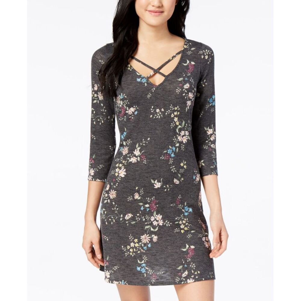 Love Fire Juniors Marled Crisscross Dress